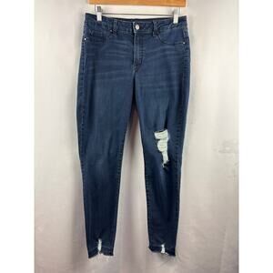 Women’s Rewash Brand Size 11 Dark Blue Distressed Skinny Jeans